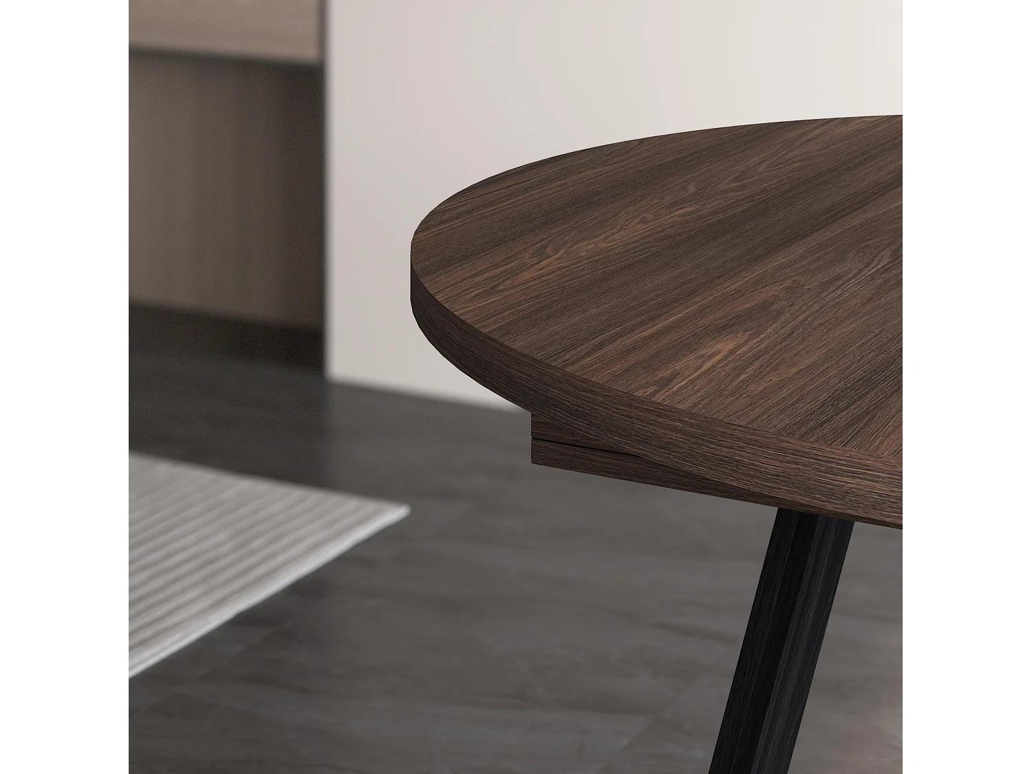 Table Extensible, 103x103x73, Pour 6 personnes, De Salle à Manger, Chêne foncé