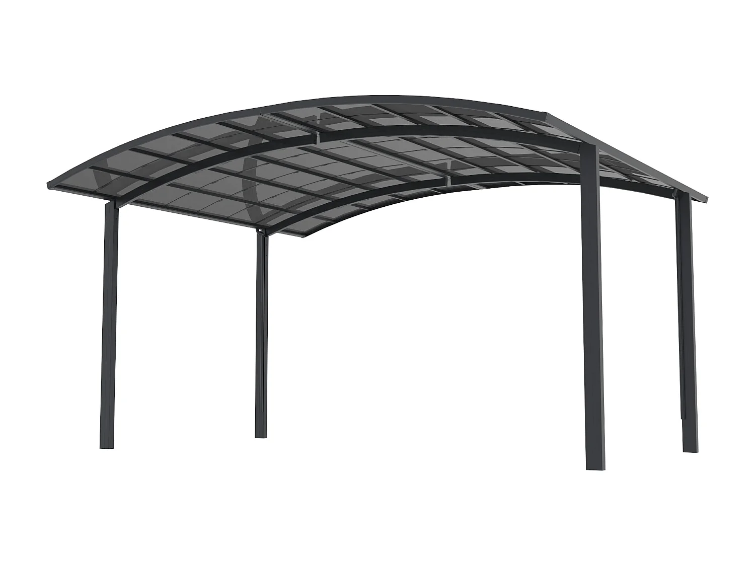 Carport pergola autoportant en aluminium - 2 voitures - 30m² - gris anthracite – ALUVIO