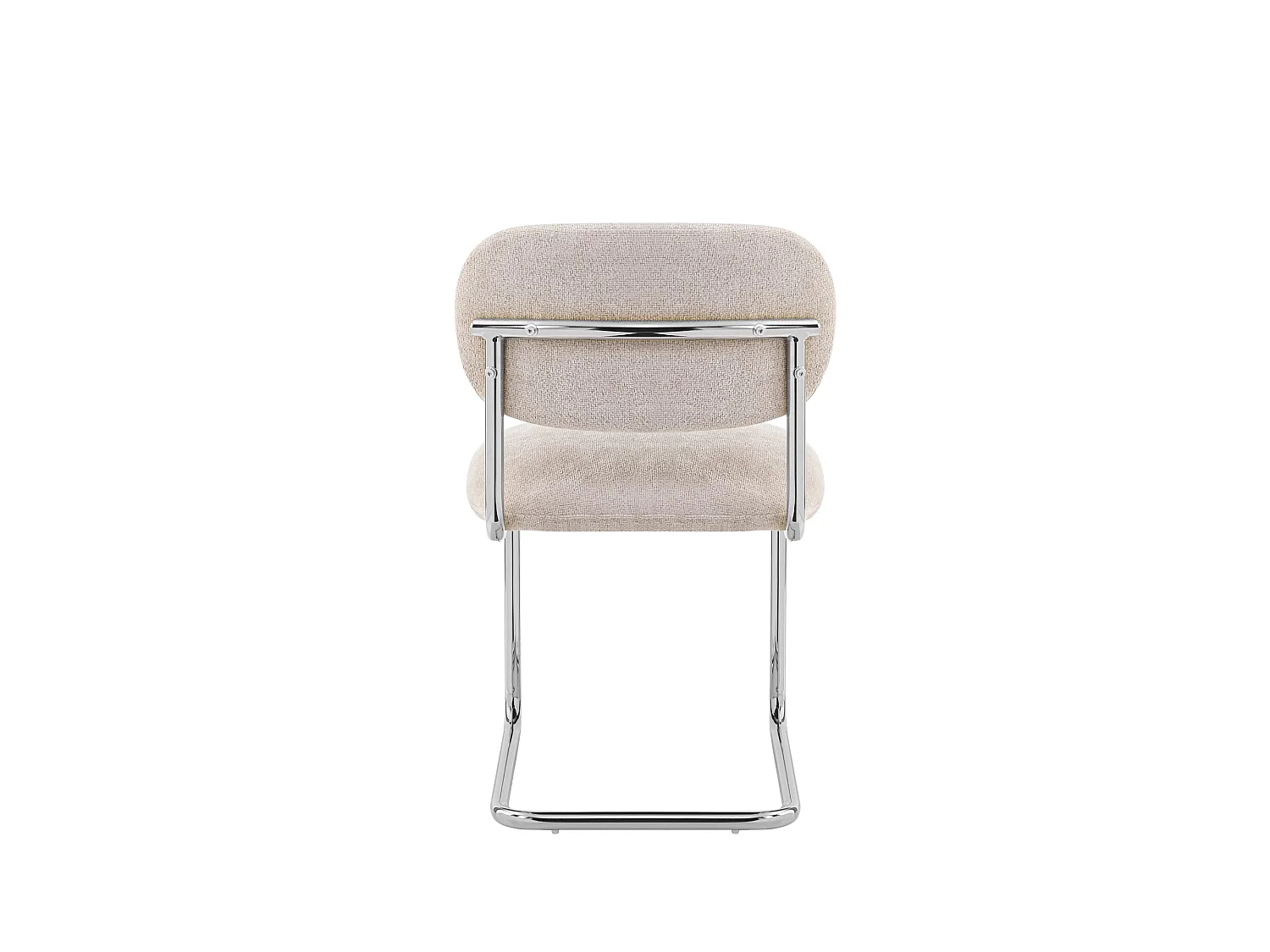 Lot de 4 chaises salle à manger tissu marron glacé, pied chrome - ARC