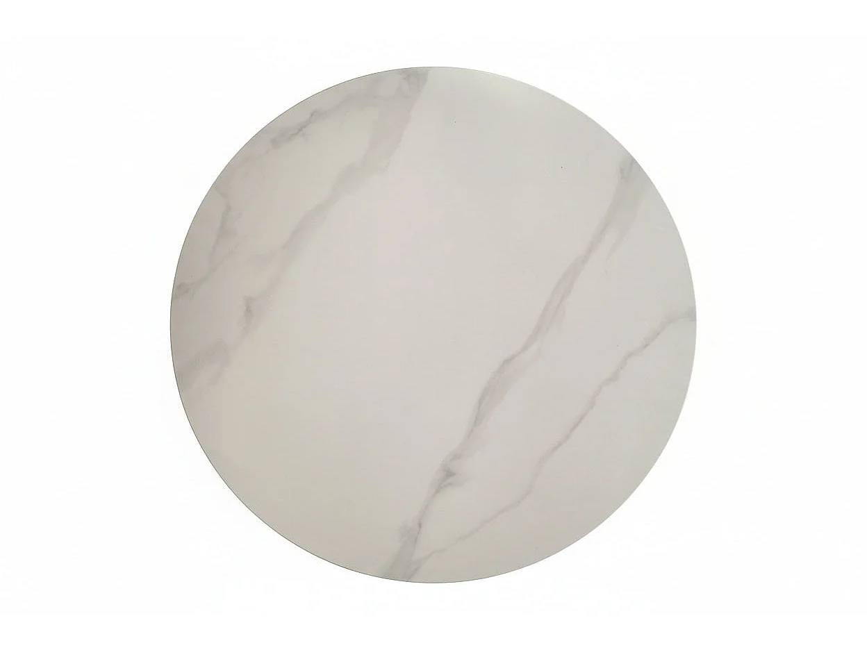 Tables basses gigognes céramique marbre blanc métal noir 80+60 cm SAMIRA