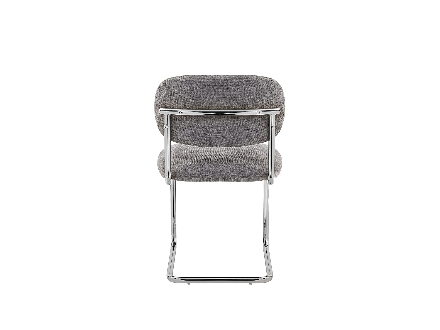 Lot de 4 chaises salle à manger tissu anthracite, pied chrome - ARC
