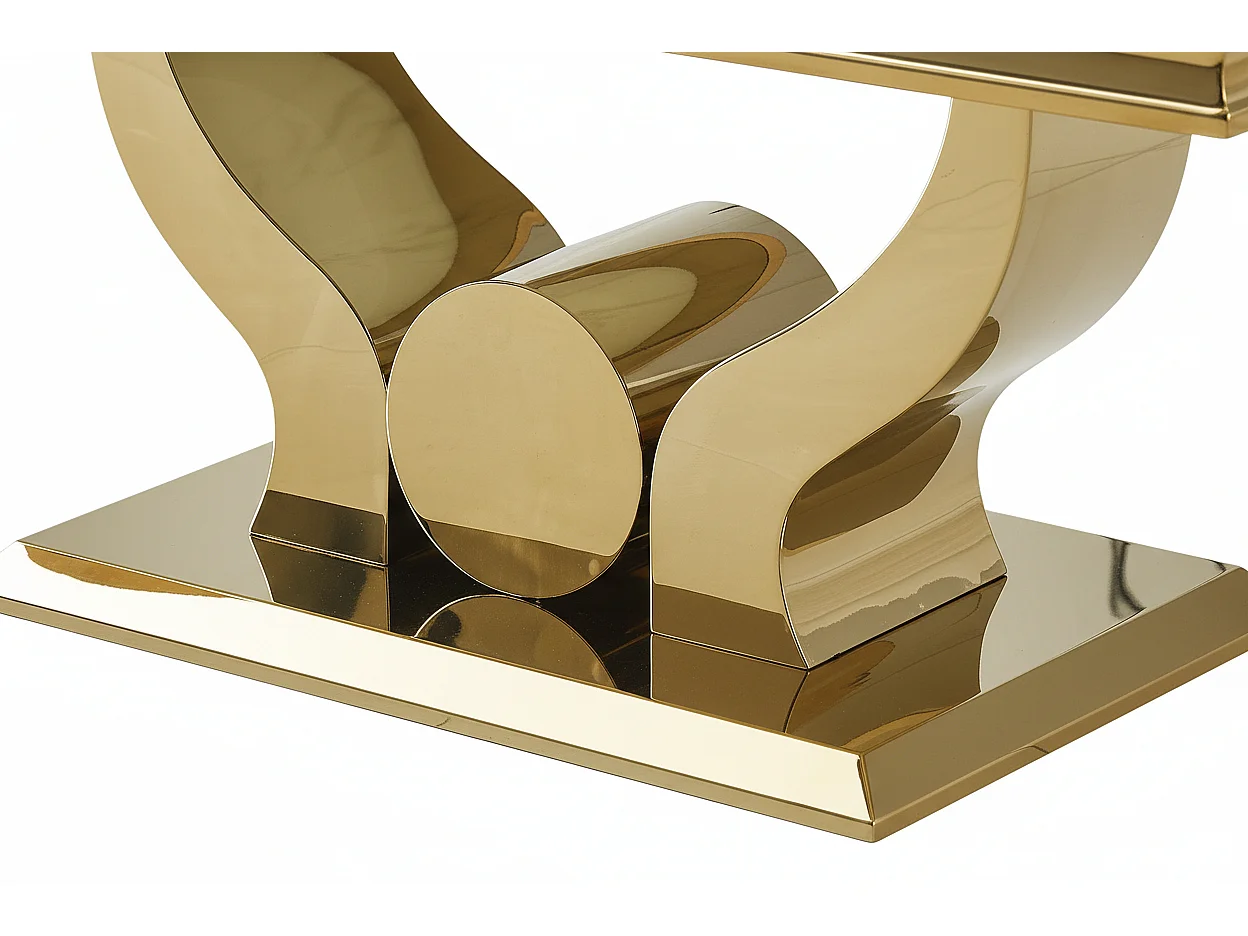 Table Basse Rectangle Verre Trempé Marbré Blanc 120x70cm TROFY