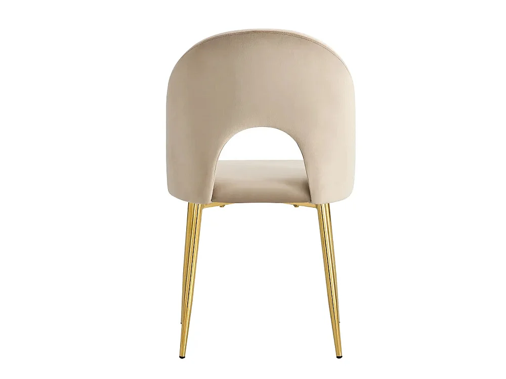 Lot de 4 chaises TEDDY Gold velours - Taupe