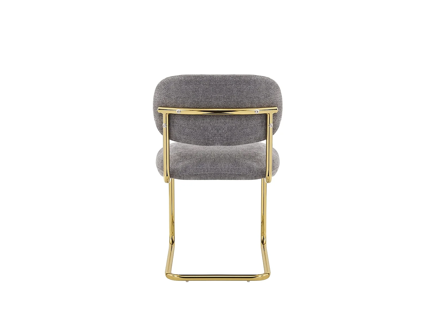 Lot de 4 chaises salle à manger tissu anthracite, pied doré - ARC