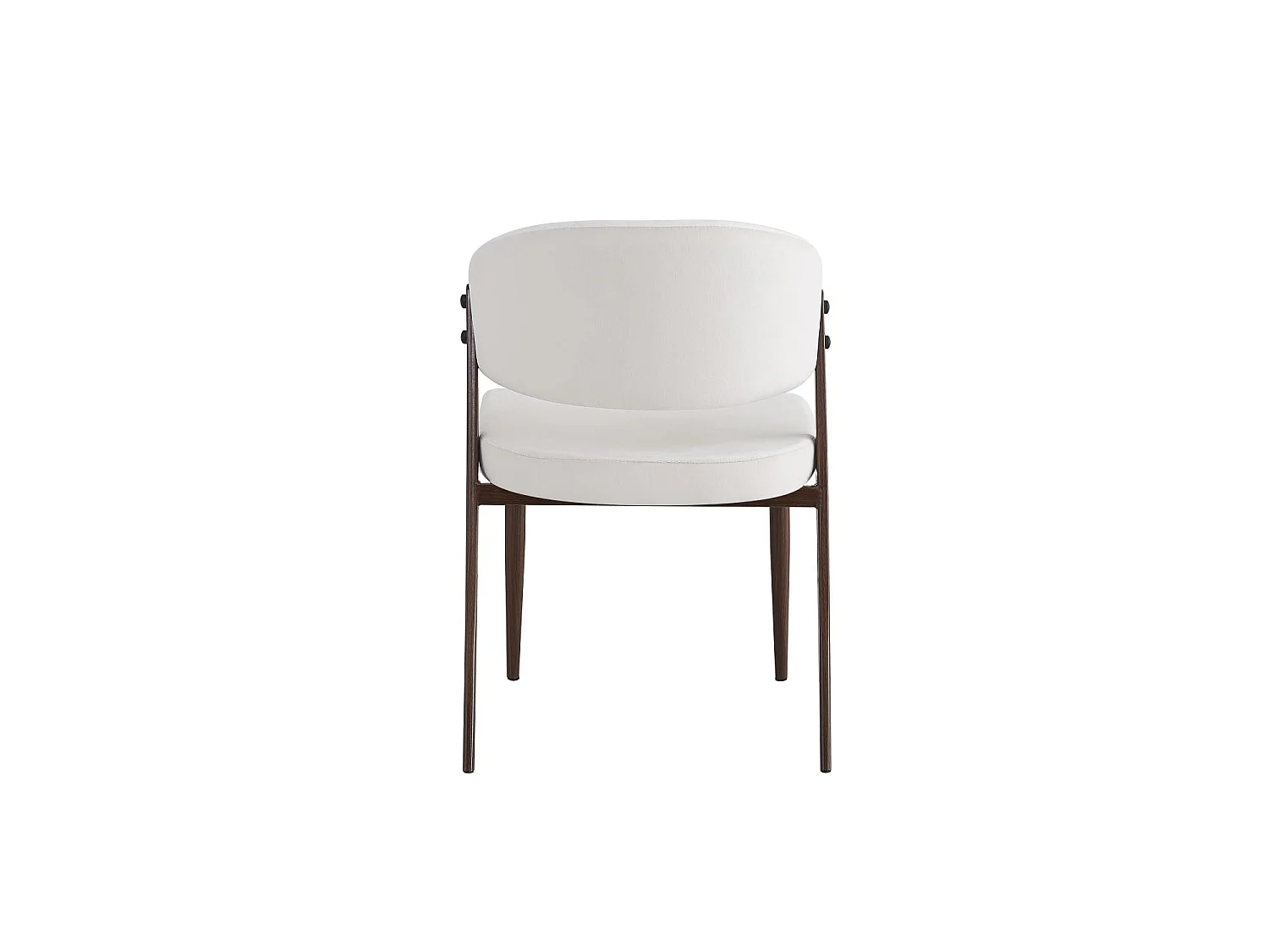 Lot de 4 chaises salle à manger velours beige pieds effet noyer métal LAMIA