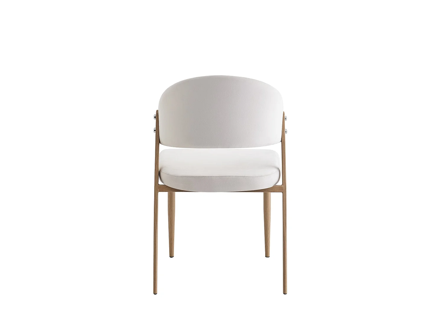 Lot 4 chaises salle à manger velours beige pieds effet bois LAMIA
