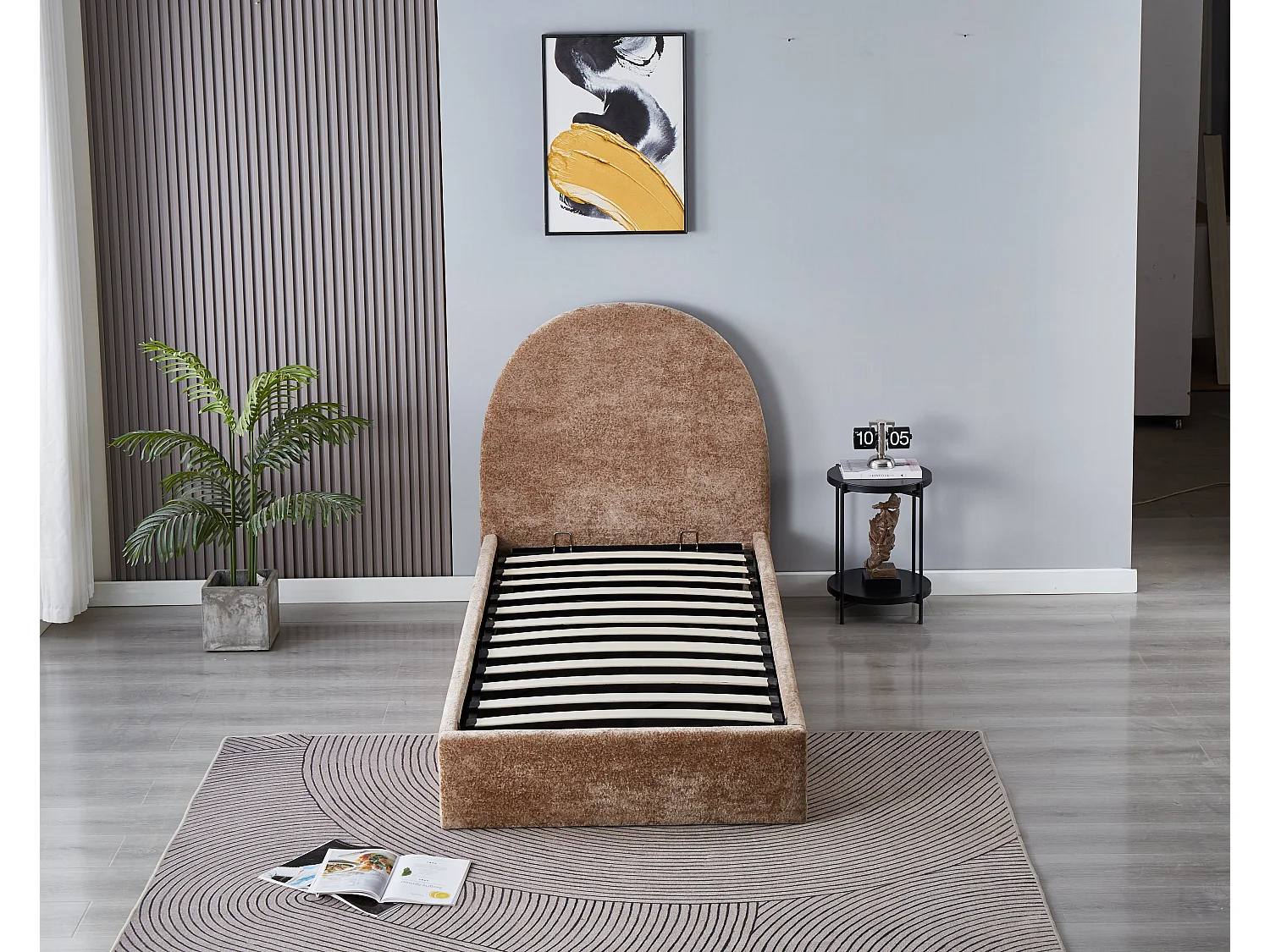 Lit Coffre Polaire Moka 90x190 cm