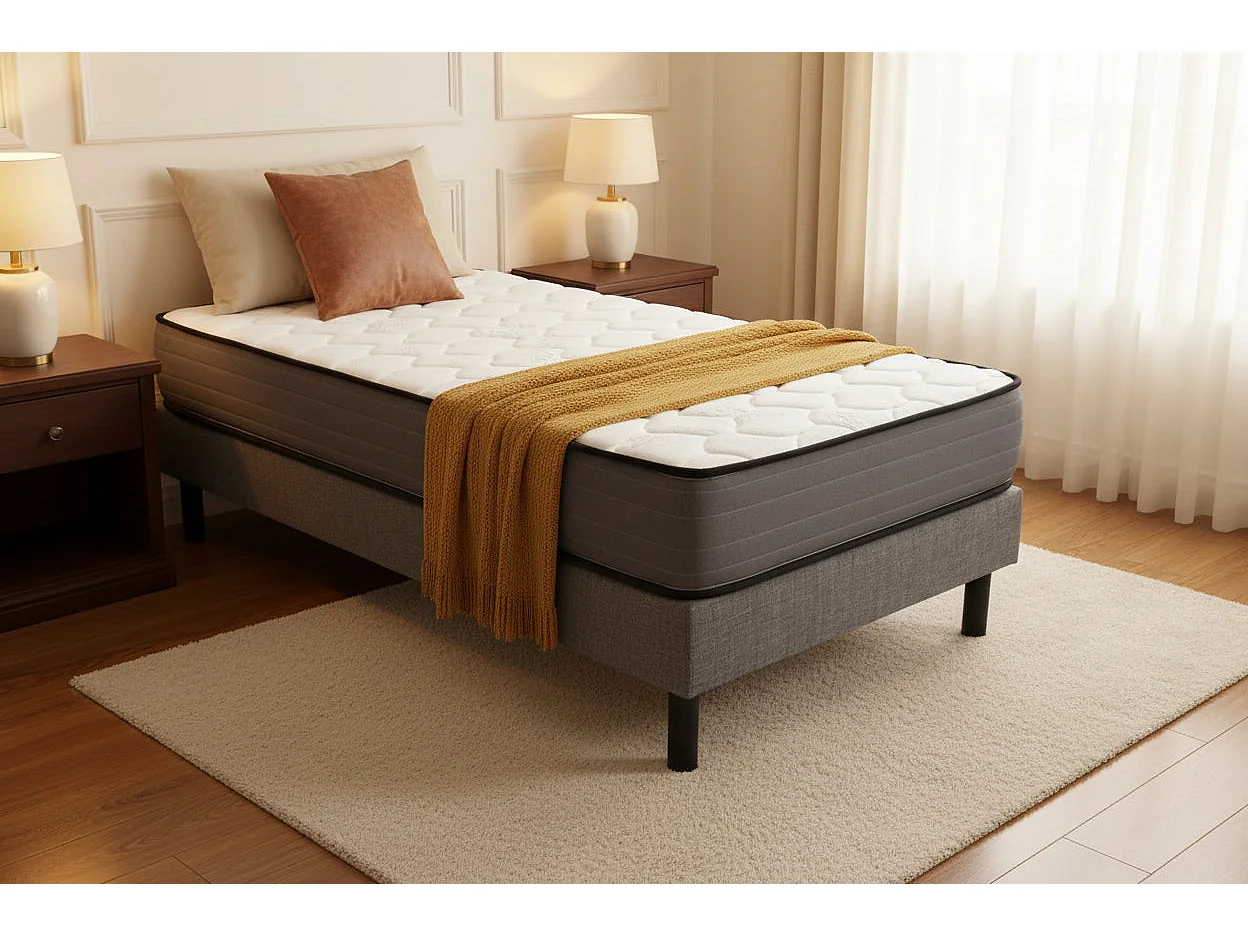 Matelas roulé mousse haute densité accueil ferme 90x190 cm épaisseur 20 cm