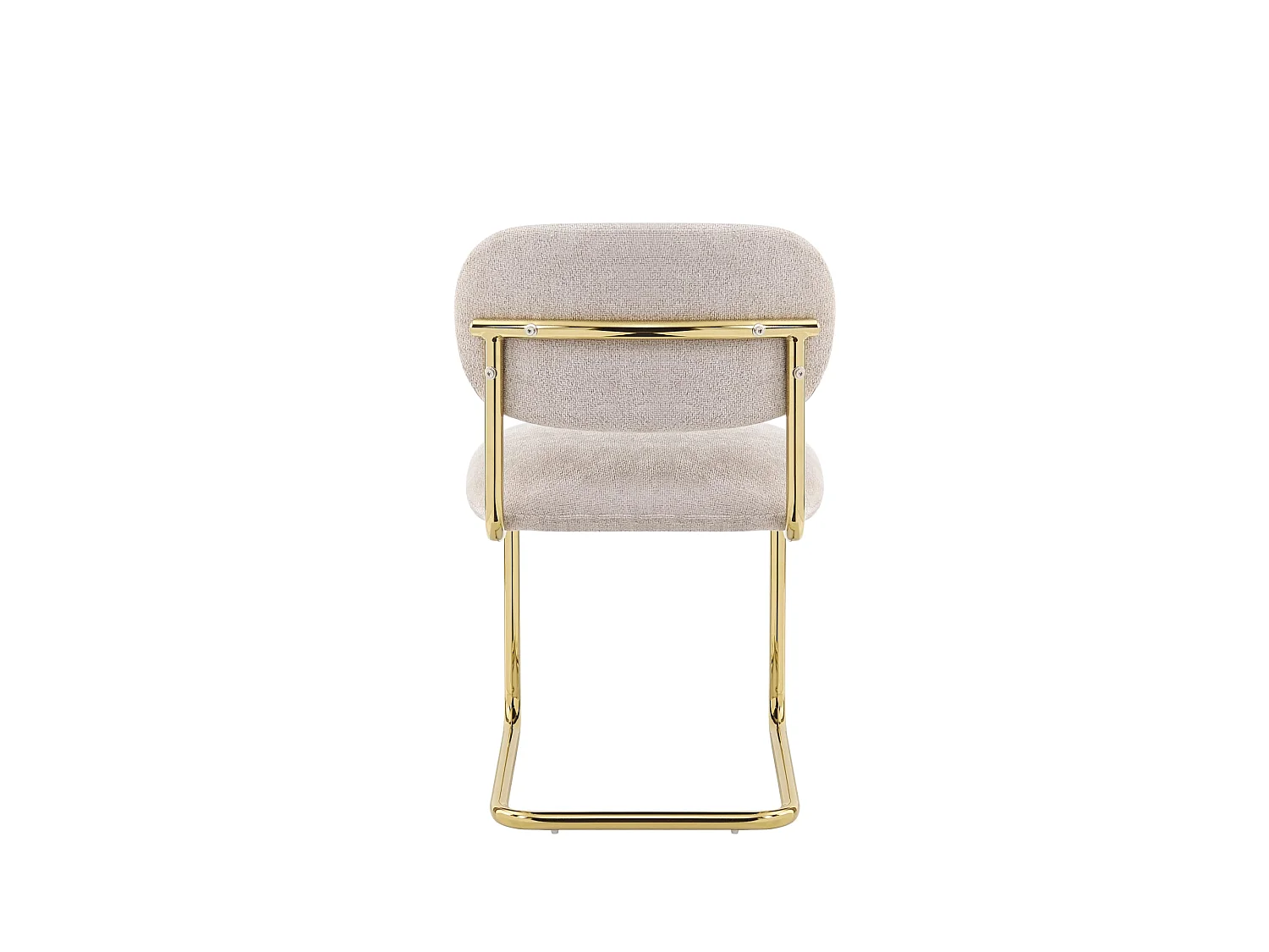 Lot de 4 chaises salle à manger tissu marron glacé, pied doré - ARC