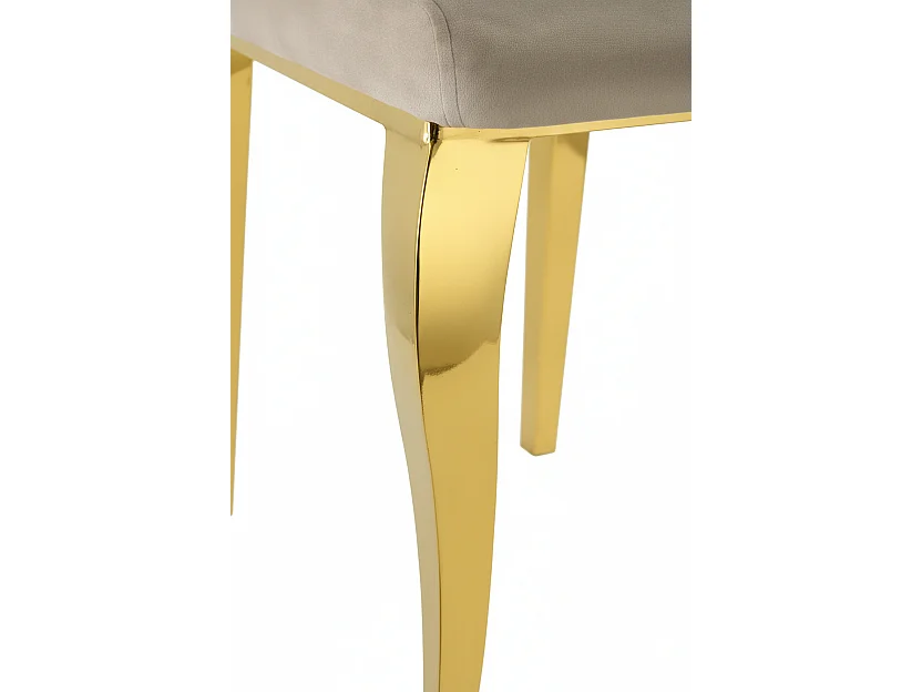 Lot de 6 Chaises baroque LOUIS Gold Velours Moka