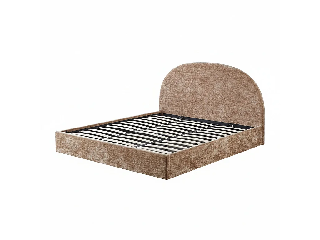 Lit Double Coffre Polaire Moka 180x200 cm