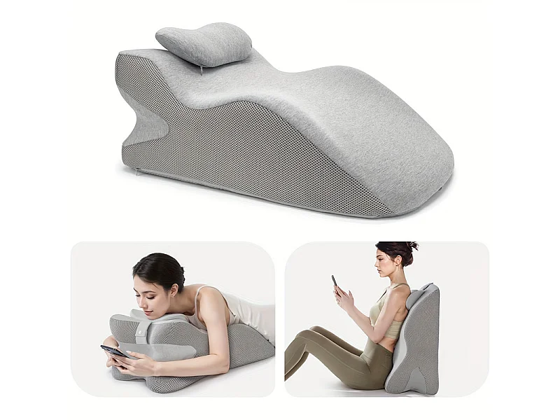 Nettlife Oreiller mousse mémoire lavable, respirant, 3 postures (côté/dos/ventre), ergonomique, multifonction., 24 cm 1,575 kg 19,4 cm, Dimensions du produit