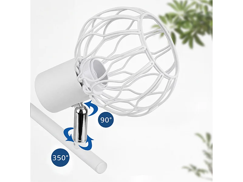 NETTLIFE Spot plafond 3x blanc E14 métal orientable sans ampoule