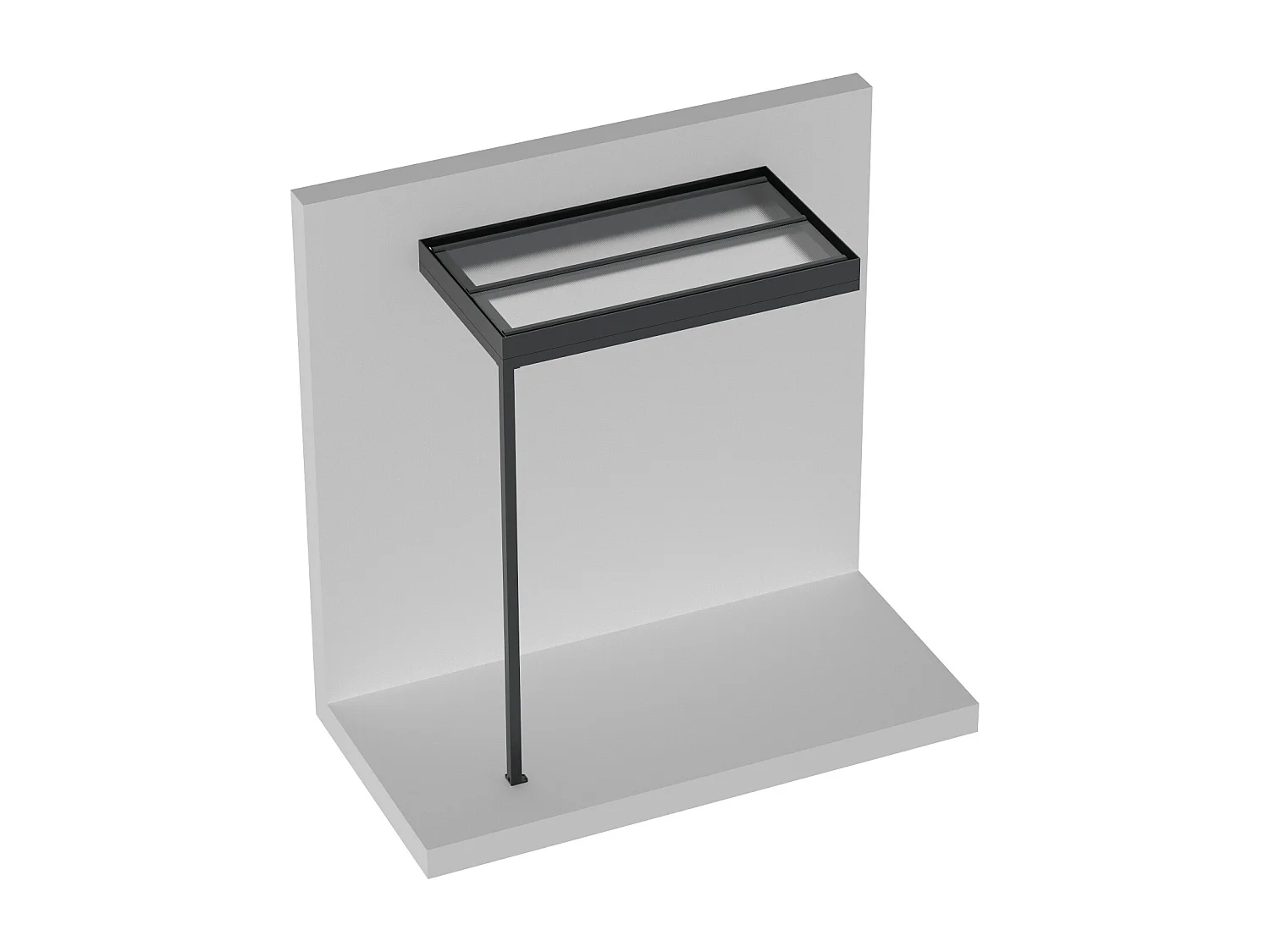 Auvent de porte en aluminium avec un poteau - gris anthracite - L160 x l90 x H238cm - NORADO