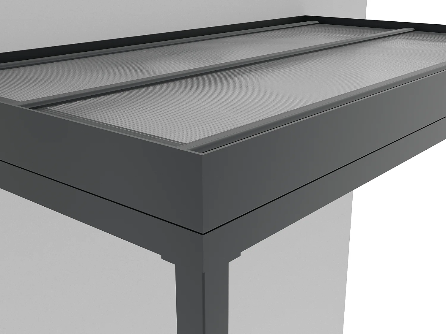 Auvent de porte en aluminium avec un poteau - gris anthracite - L160 x l90 x H238cm - NORADO