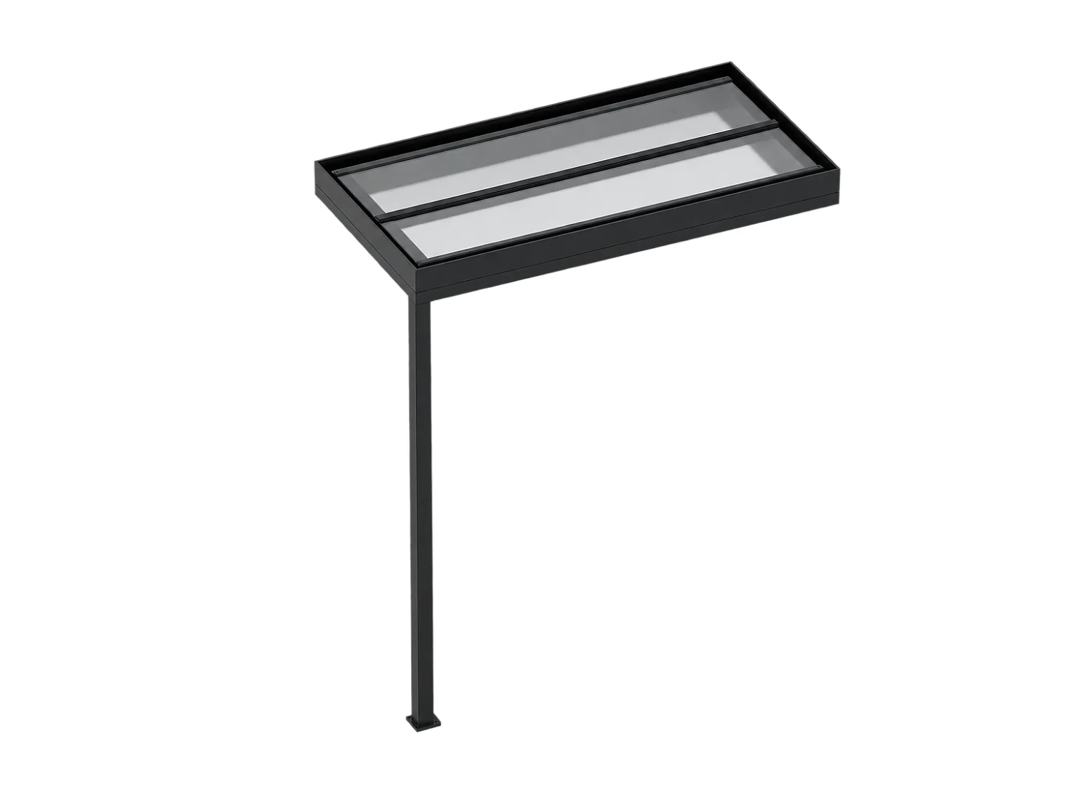 Toldo de porta em alumínio com poste - cinza antracite - C.160 x L.90 x A.238 cm - NORADO