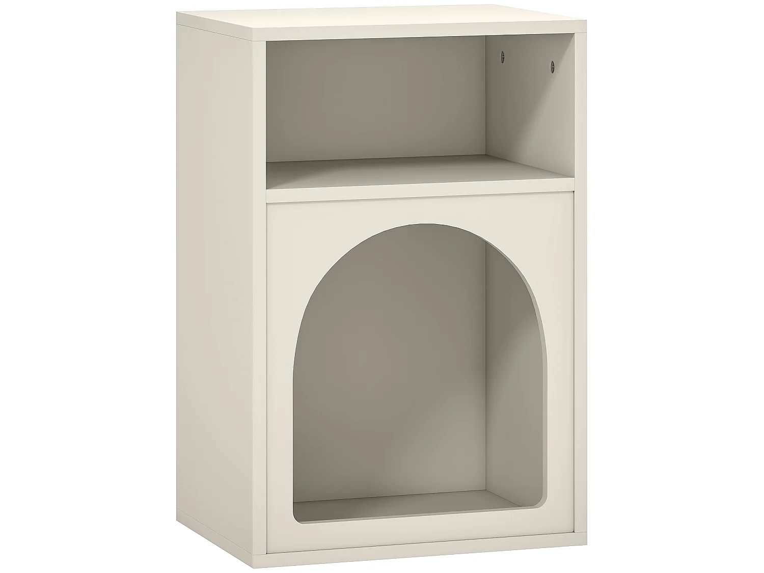 Chevet table de nuit design tendance troglodyte 2 niches dim. 40 x 30 x 60 cm crème