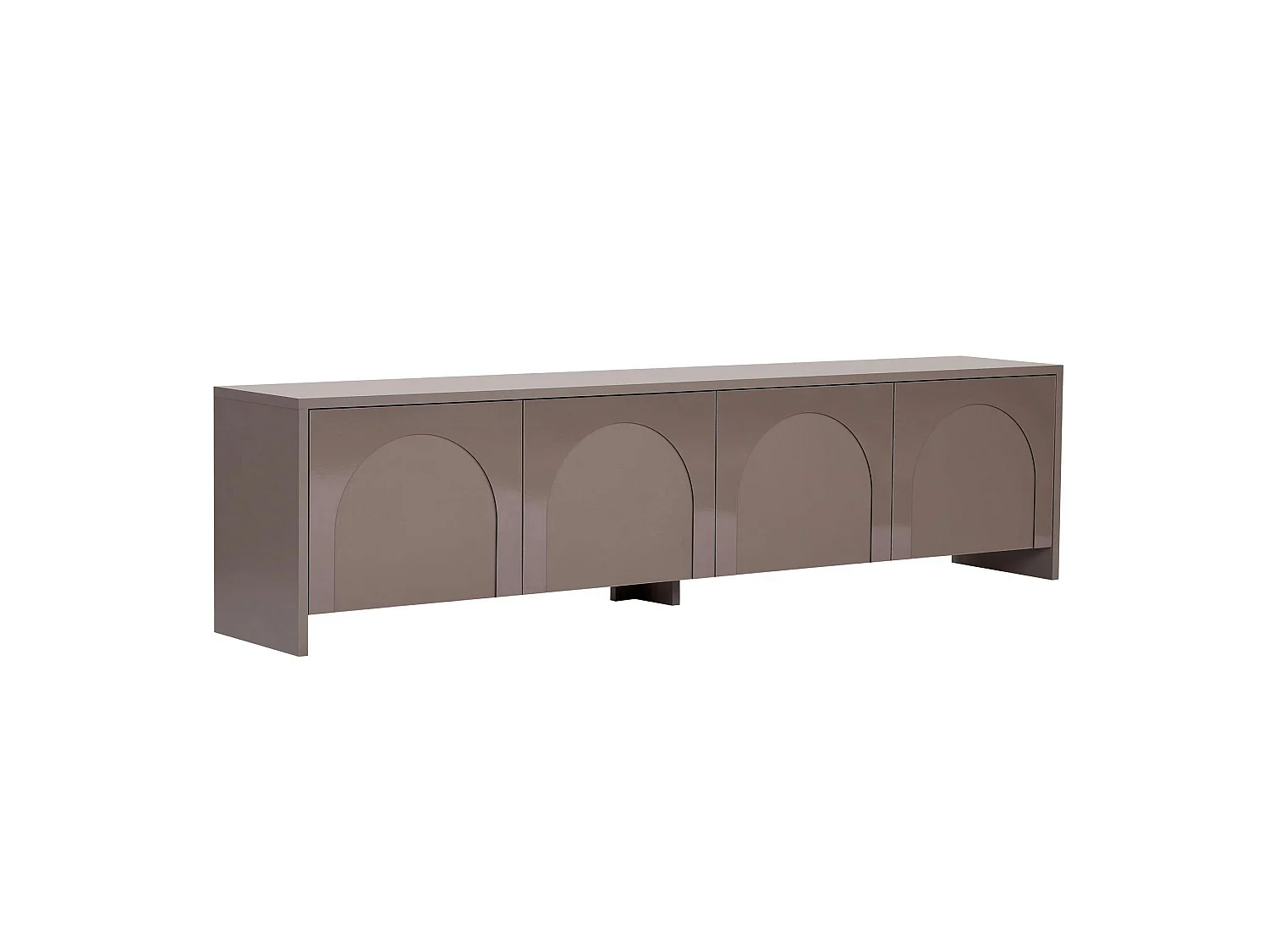 Meuble TV taupe 4 portes motif arches MARFA