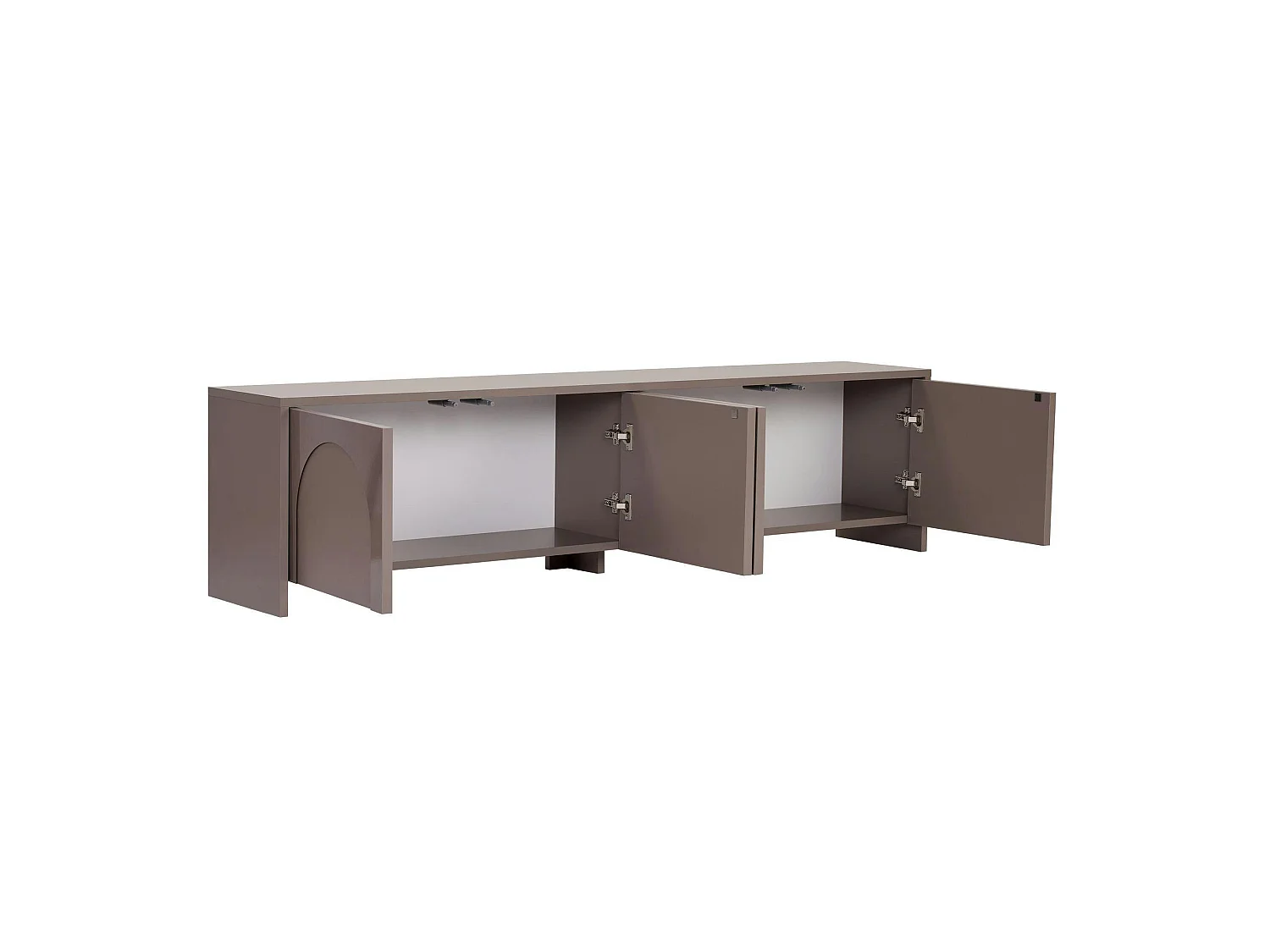 Meuble TV taupe 4 portes motif arches MARFA