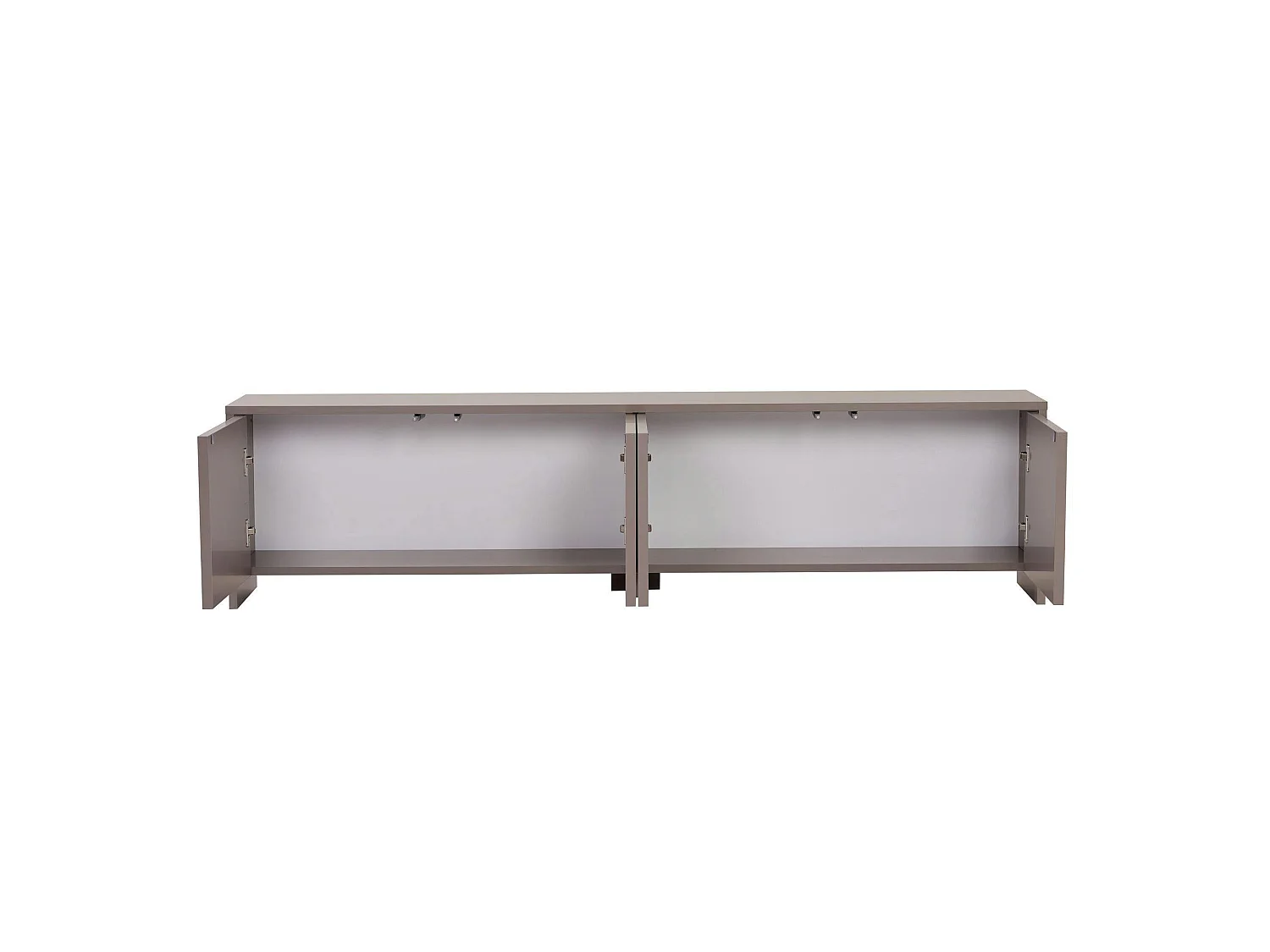 Meuble TV taupe 4 portes motif arches MARFA