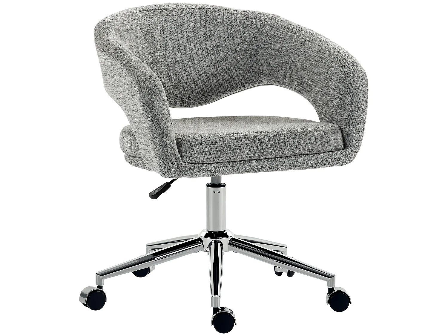 Chaise de bureau design ajouré enveloppant tissu gris