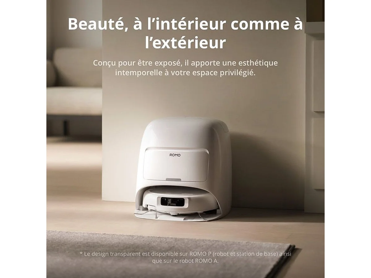 DJI ROMO S Aspirateur laveur robot avec station d'autonettoyage, 25 000 Pa