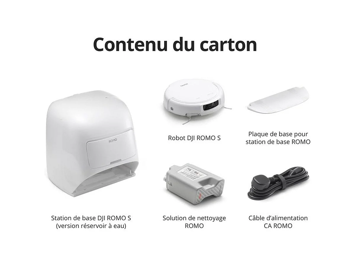 DJI ROMO S Aspirateur laveur robot avec station d'autonettoyage, 25 000 Pa