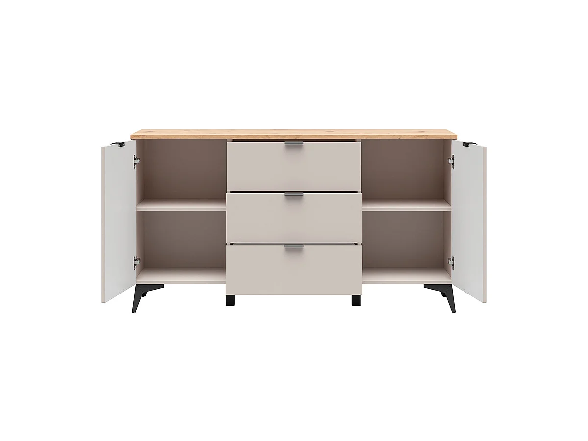 Buffet 2 portes 3 tiroirs Vicky Cachemire et Bois