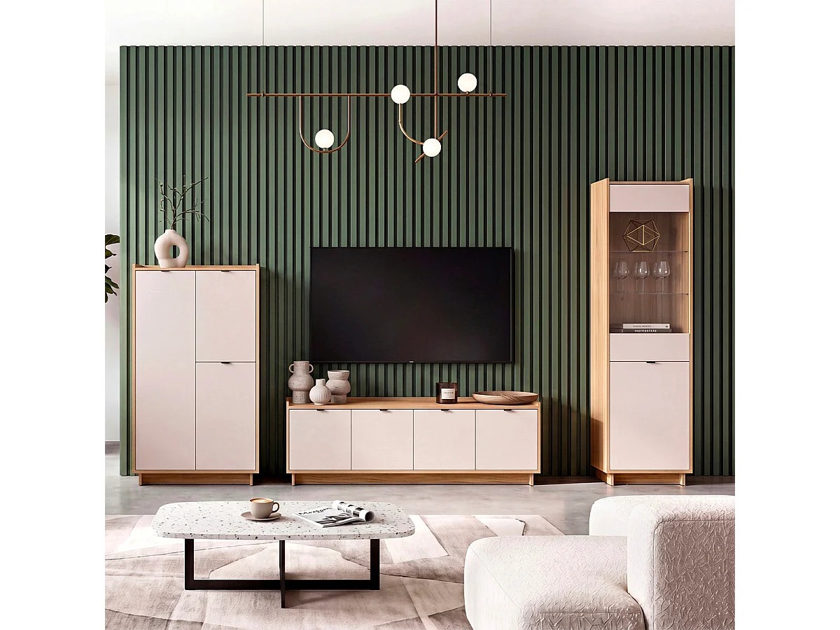 Högt sideboard med 3 dörrar Donna Kashmir och Trä