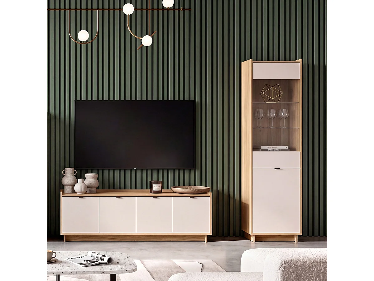 Vaisselier 2 portes Donna Cachemire et Bois