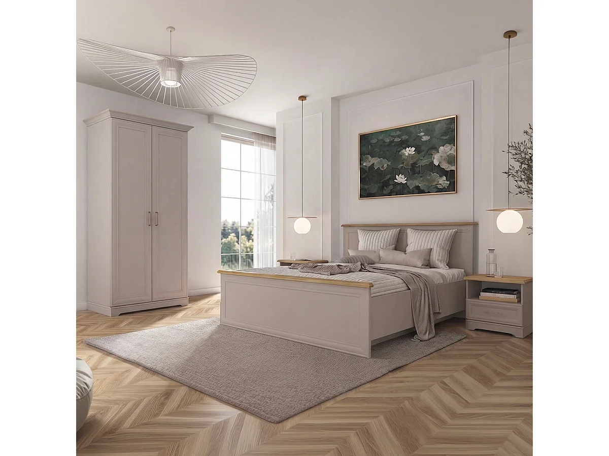 Armoire 2 portes Perle Cachemire