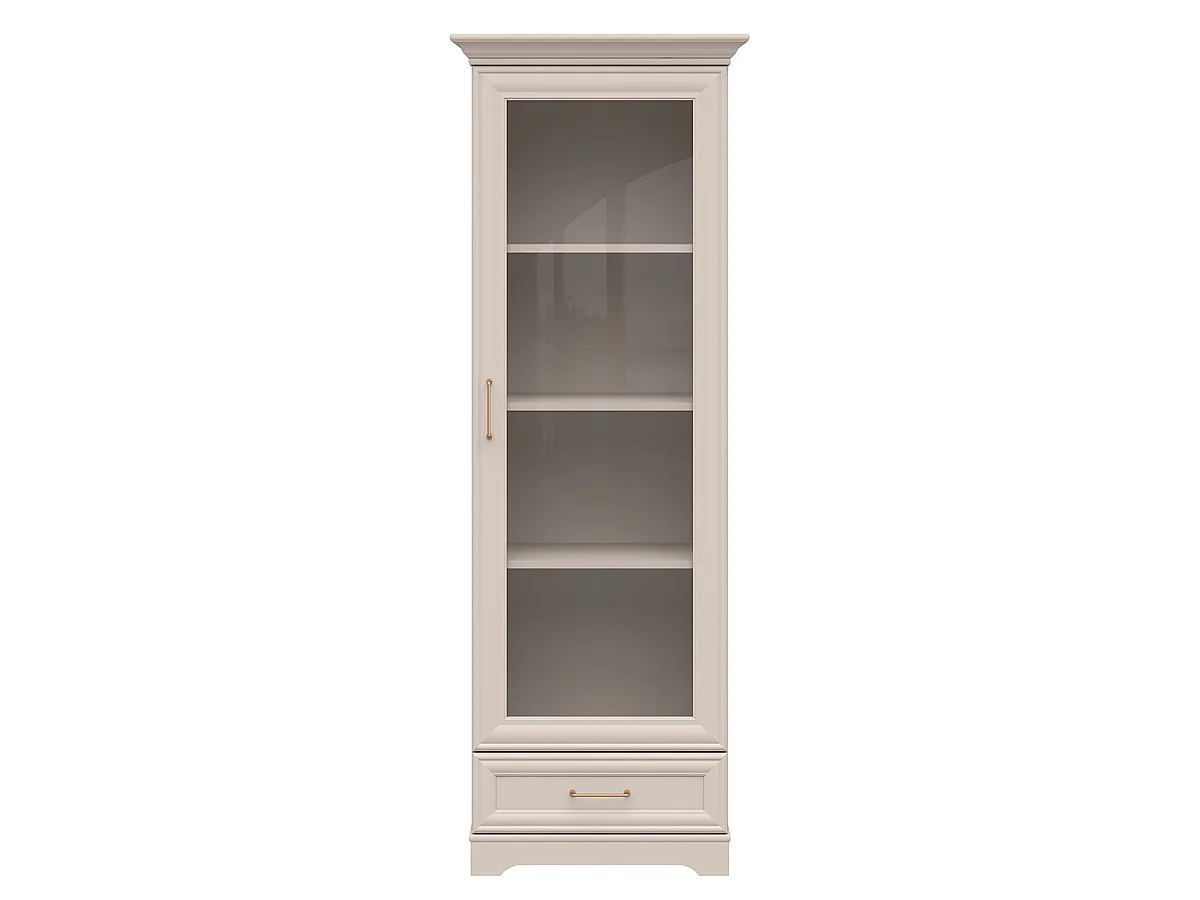 Vitrine 1 porte 1 tiroir Perle Cachemire