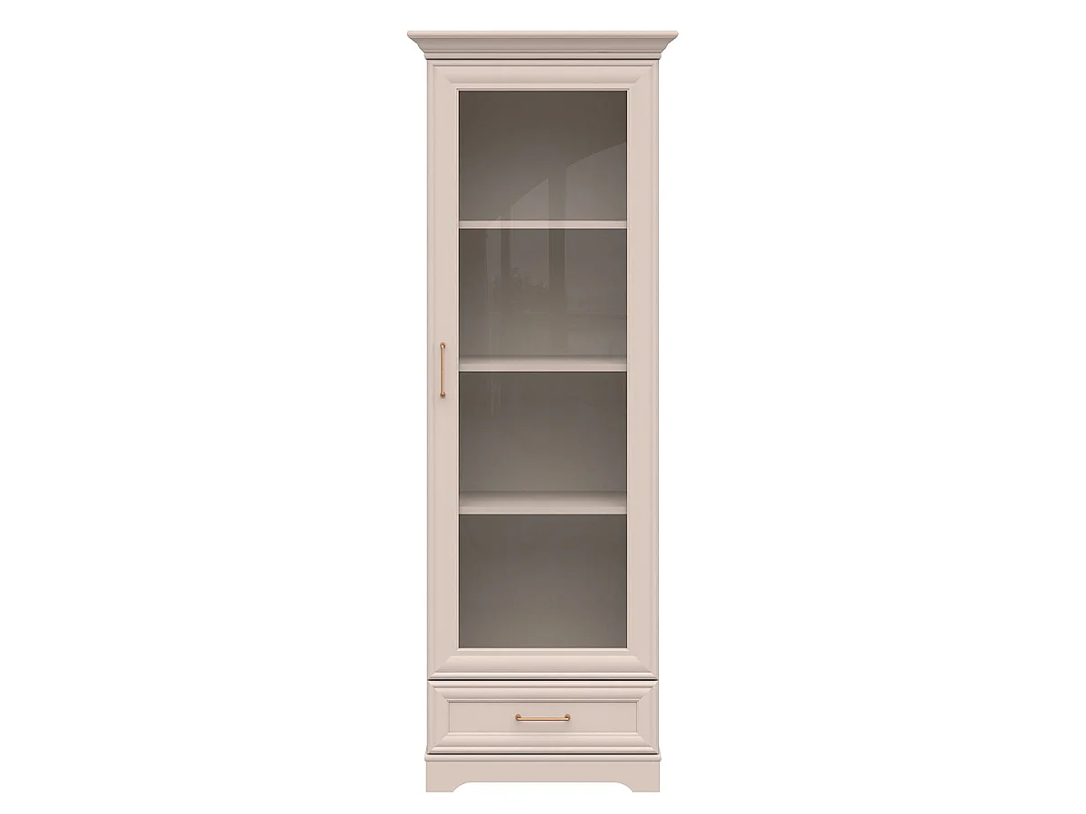 Vitrine 1 porte 1 tiroir Perle Cachemire