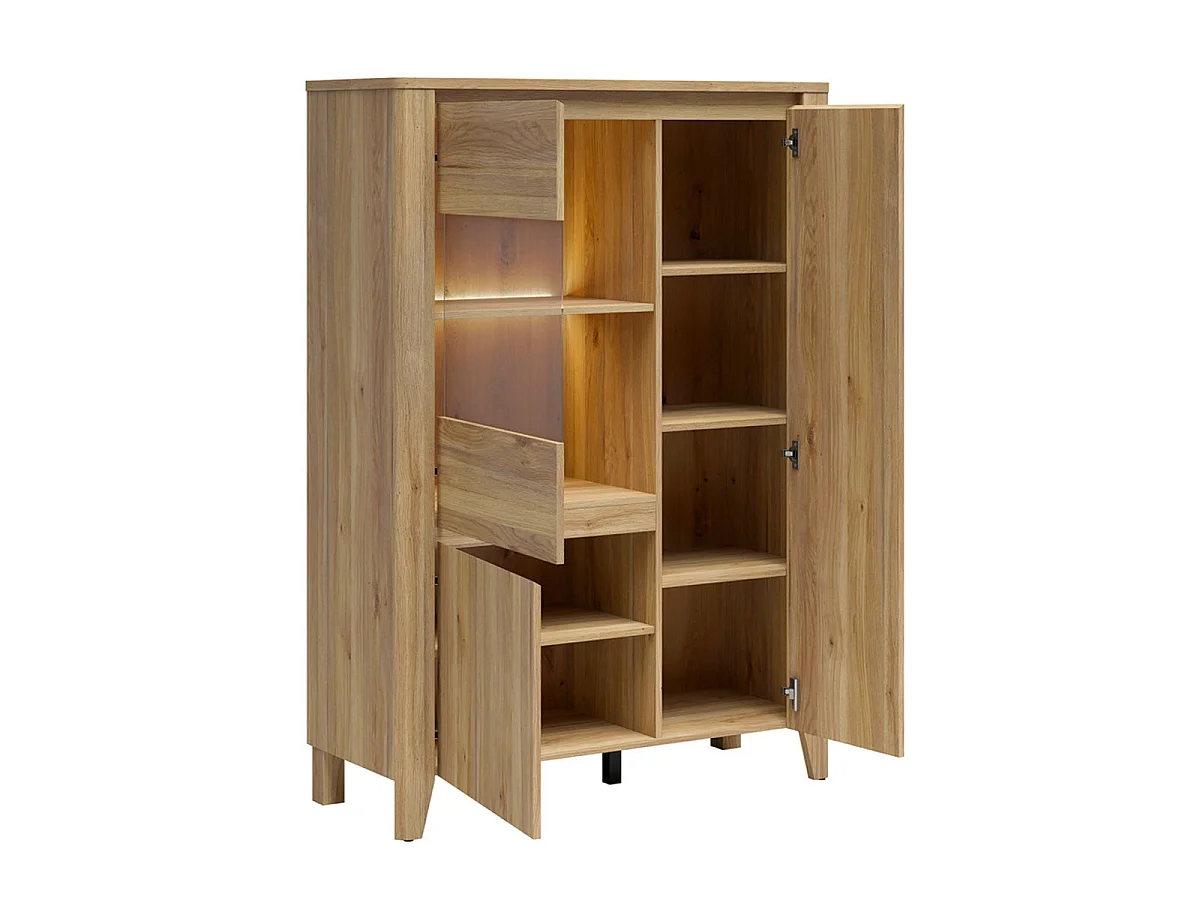 Vaisselier 3 portes LED inclus Samara Bois