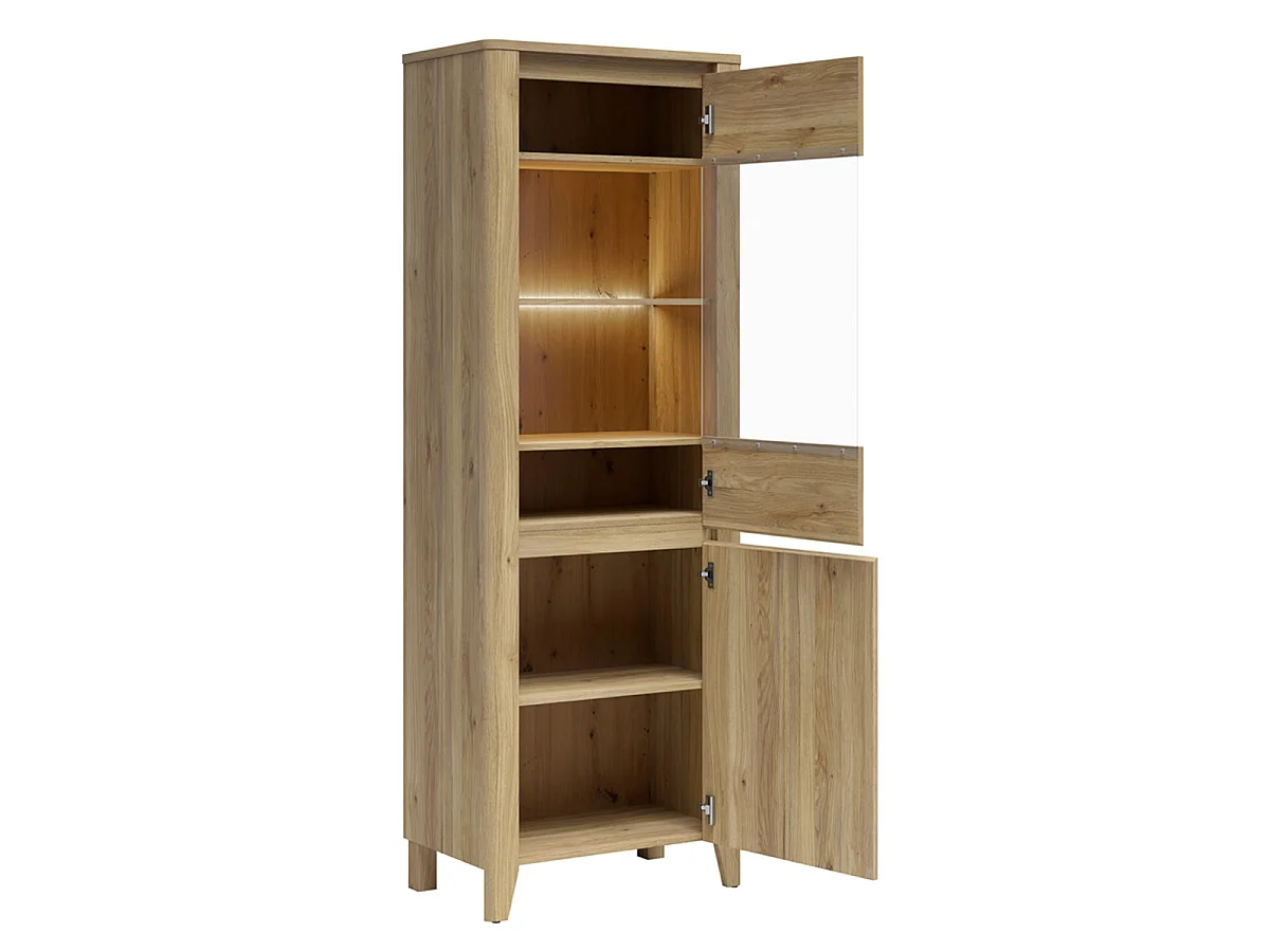 Vaisselier 2 portes LED inclus Samara Bois
