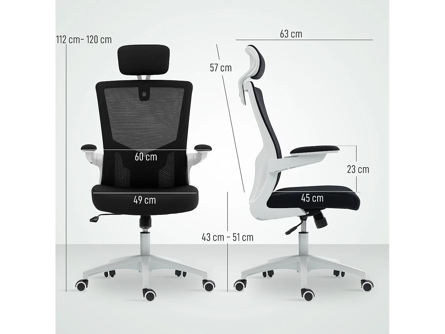 Chaise de bureau manager ergonomique réglable accousoirs relevables noir