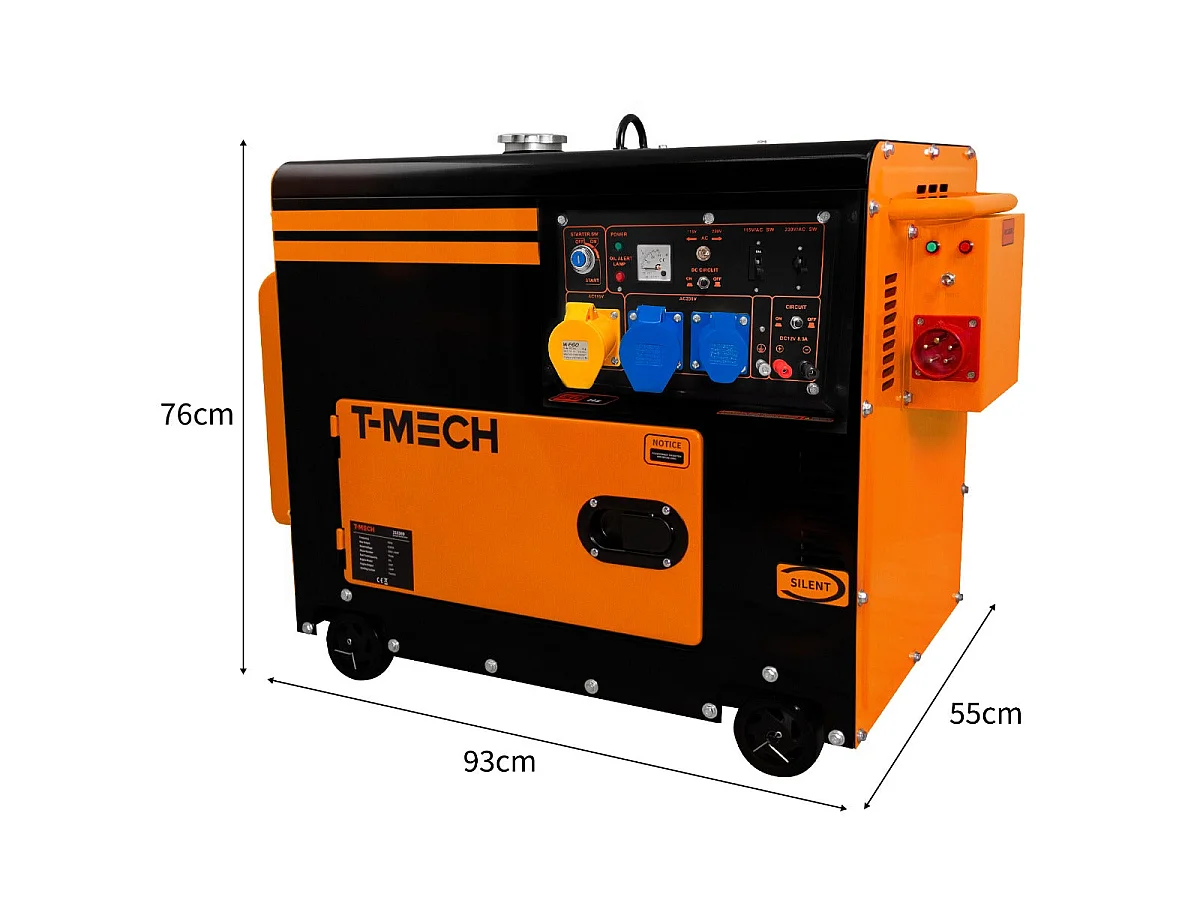 T-Mech Portable Silent Diesel Generator Single Phase 230V