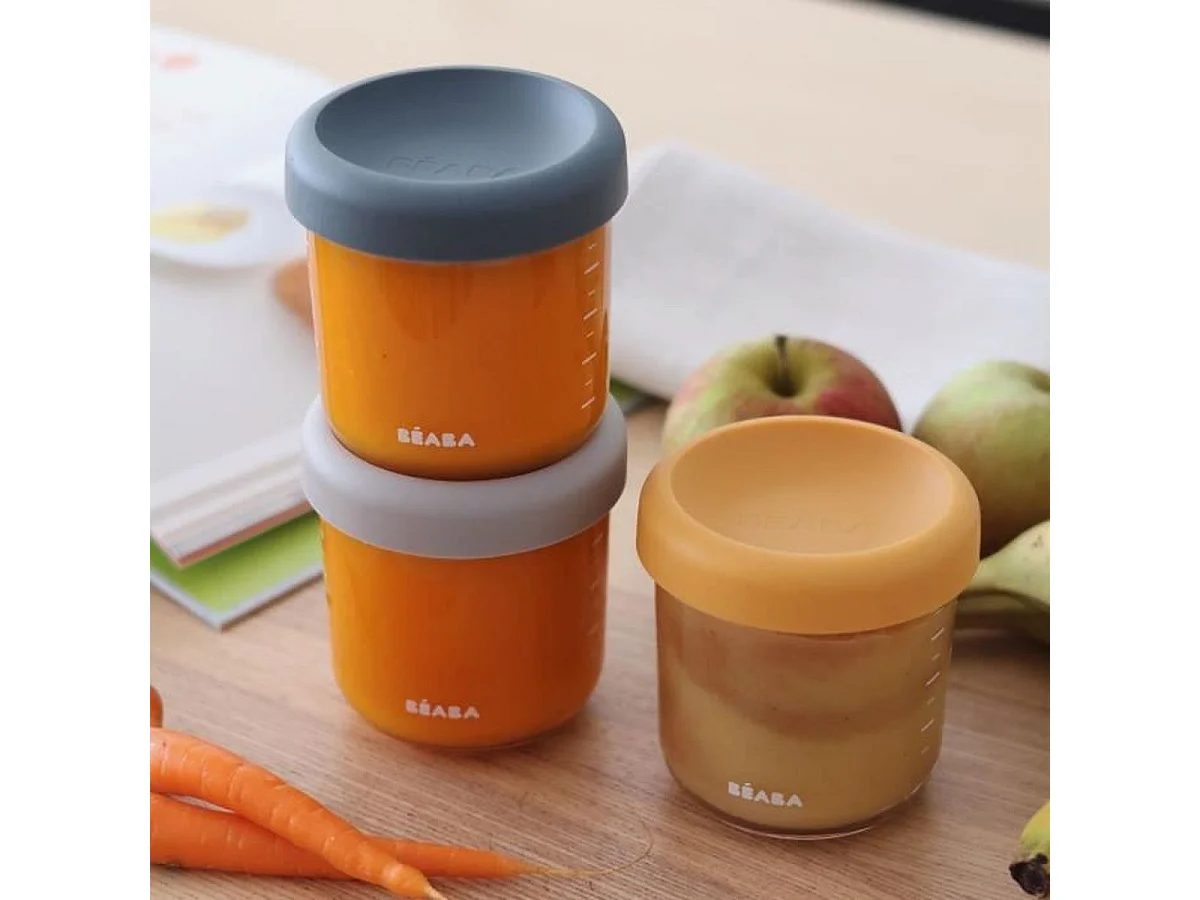 BEABA - Lot de 6 bocaux en verre trempé 250 ml pour bébé (réf. 914008)
