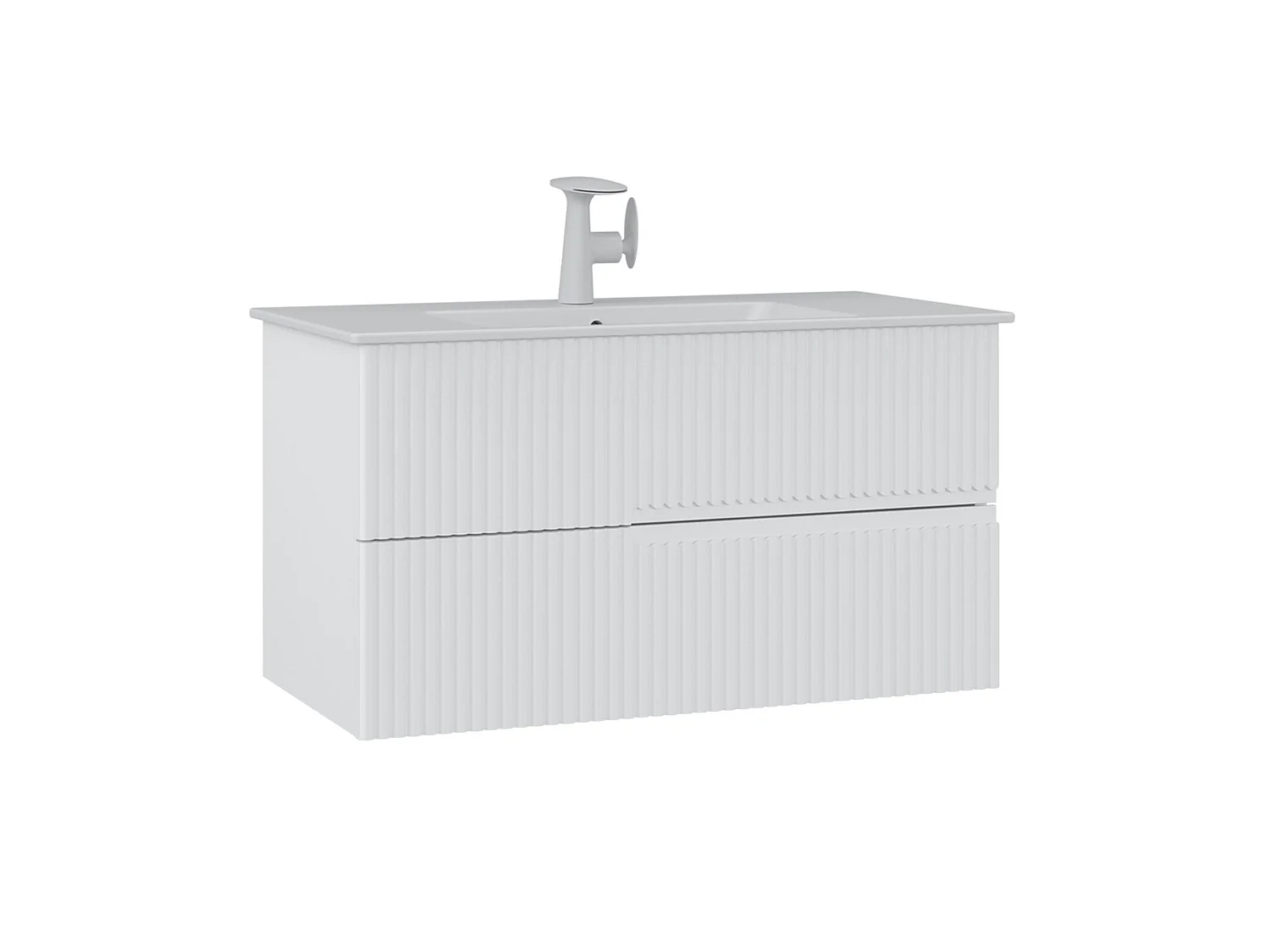 Waschtischunterschrank "Moonlight 90 v2" – 91 x 51 x 51 cm – Mattweiß