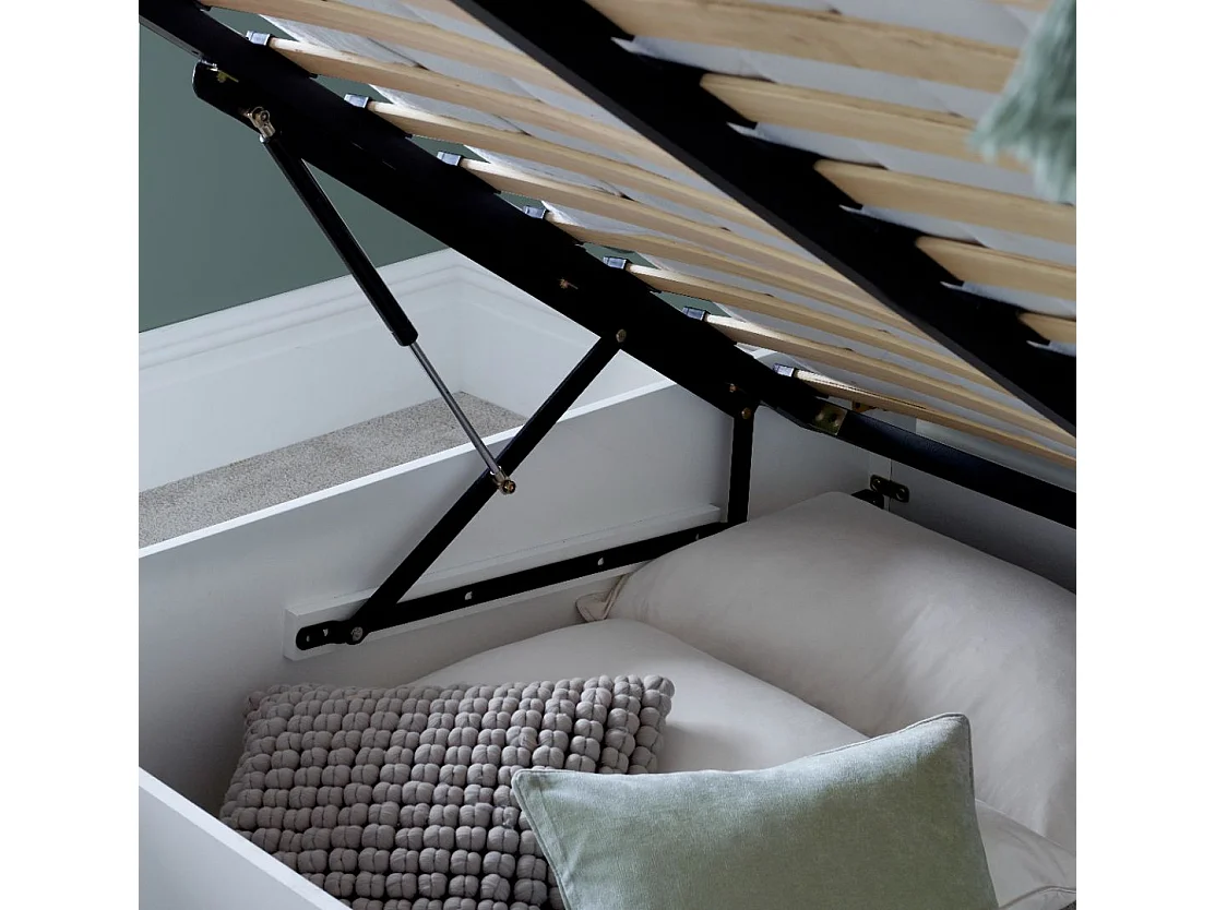 Dawson White Wooden Ottoman Bed King Size