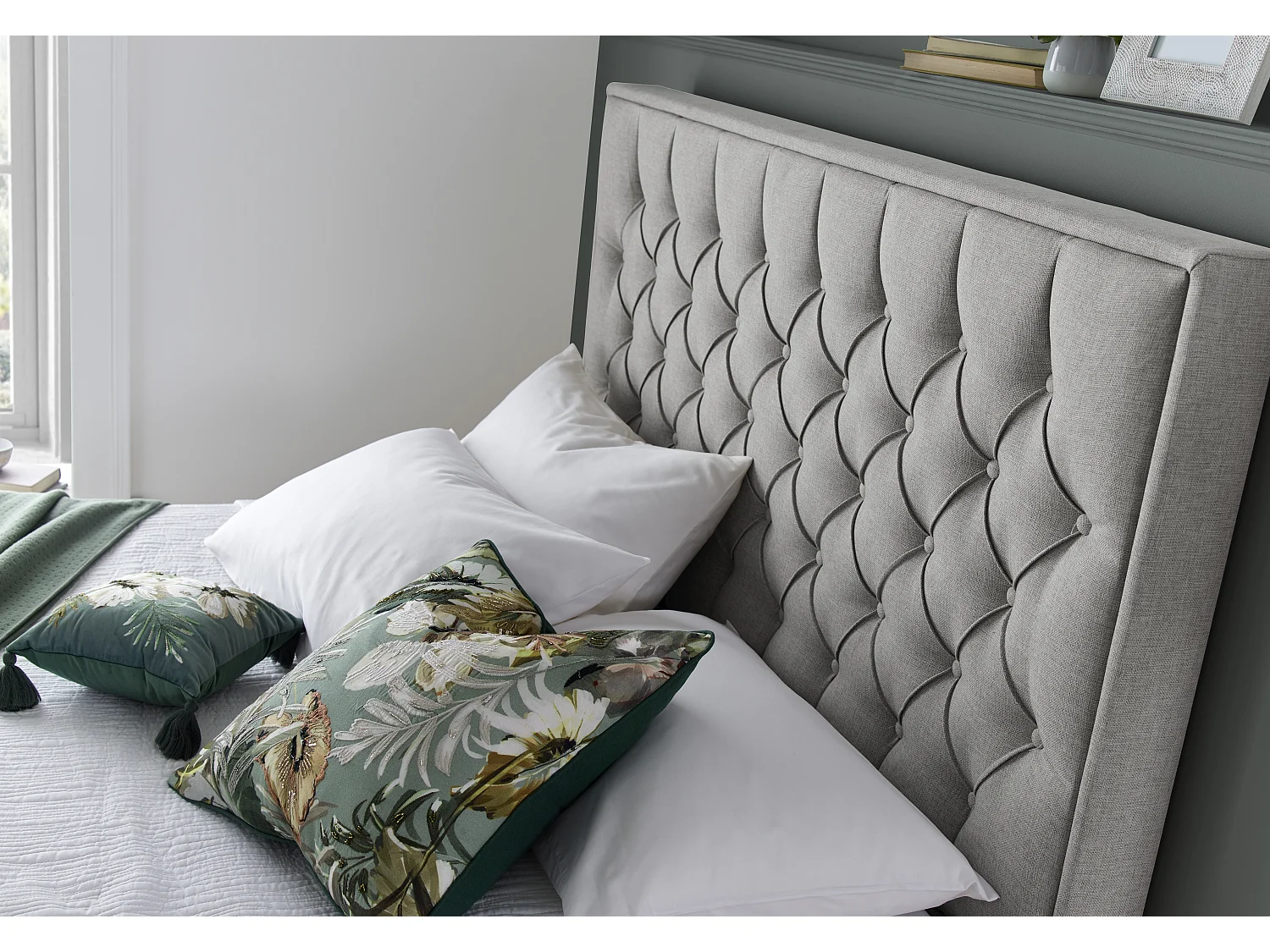 Wilson Grey Fabric Ottoman Bed Double