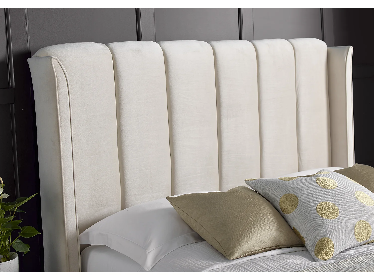 Aurora Warmstone Velvet Ottoman Bed Double