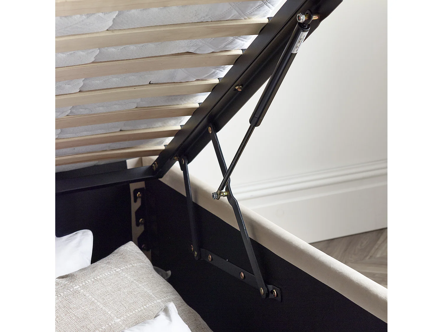 Warwick Natural Velvet Ottoman Bed King Size