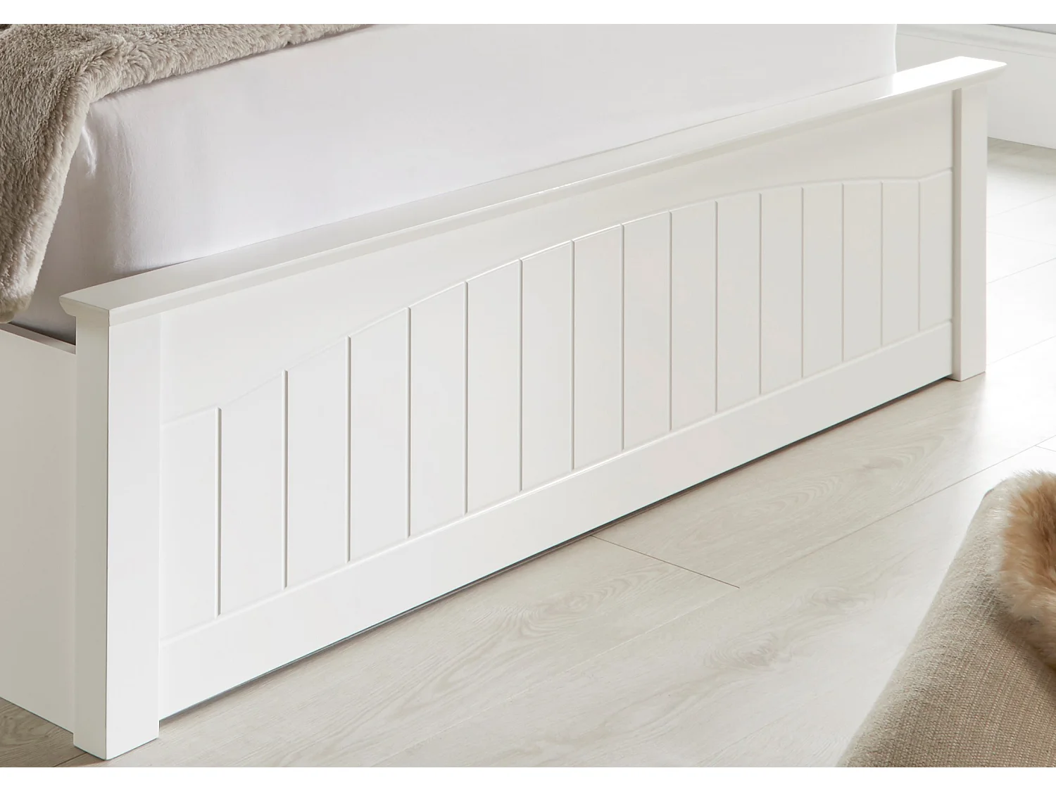 Grayson White Wooden Ottoman Bed Double