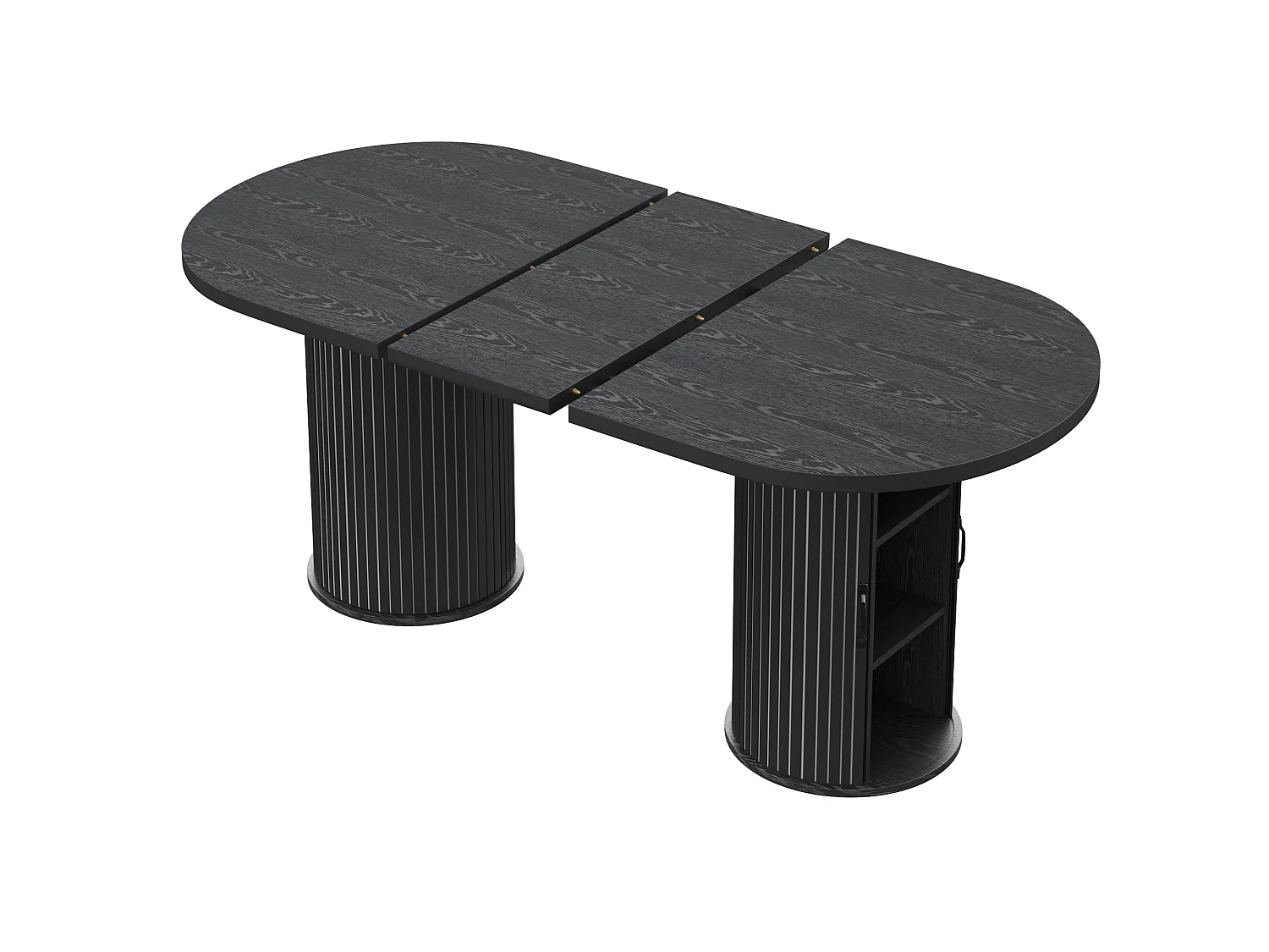 Table à Manger Extensible 149.8-189.7cm - Table Multifonction avec Rangement Caché, Système Télescopique, Design Modulable - Noir
