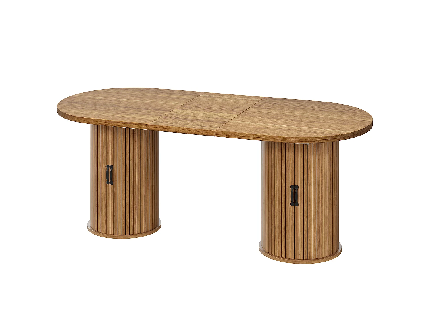 Table à Manger Extensible 149.8-189.7cm - Table Multifonction avec Rangement Caché, Système Télescopique, Design Modulable - Brun Foncé