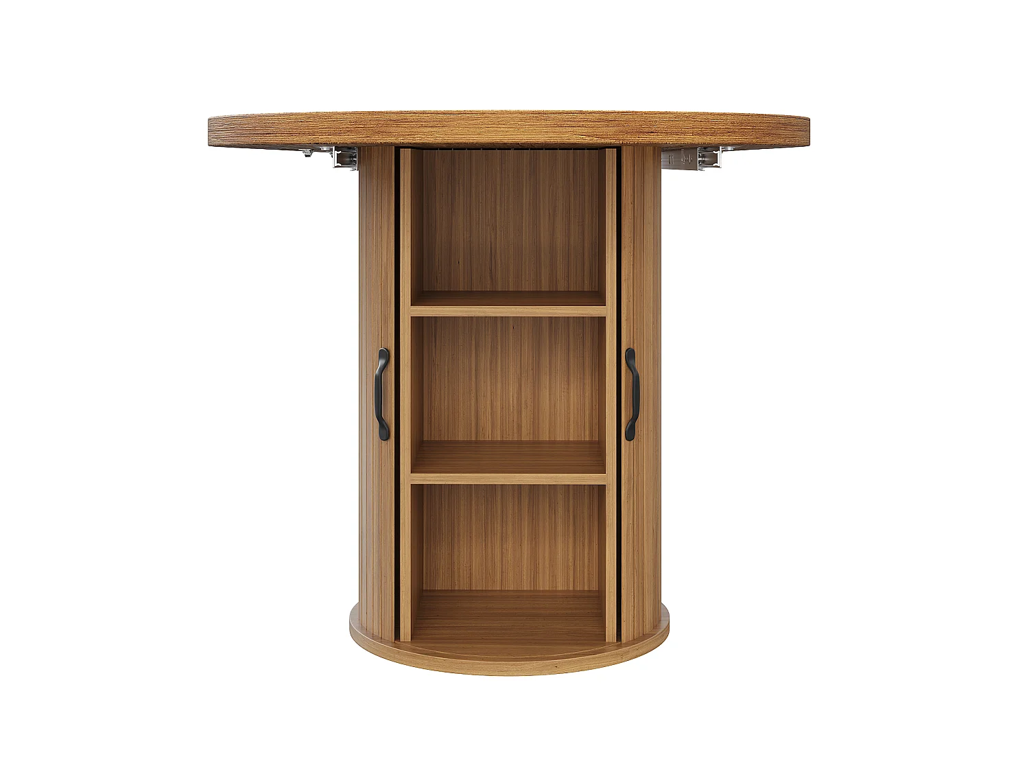 Table à Manger Extensible 149.8-189.7cm - Table Multifonction avec Rangement Caché, Système Télescopique, Design Modulable - Brun Foncé