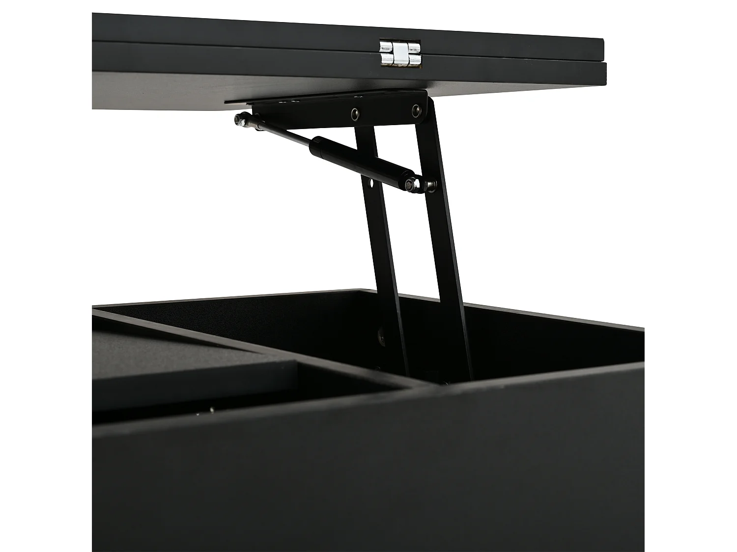Table basse relevable 100 x 50 x 51,5 cm - Avec ports USB et Type-C - Avec éclairage LED - Noir