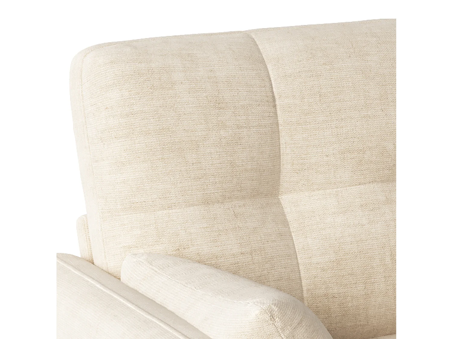 Modern soffa 2 platser – med 3 kuddar – med 1 sidoförvaringsficka – beige