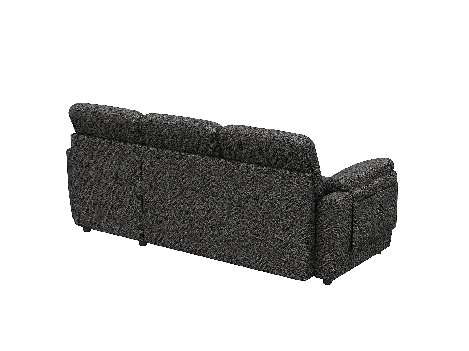 Hörnsoffa i L-form - med utbytbar chaise longue - förvaringsutrymme - USB/Type-C-port - grå